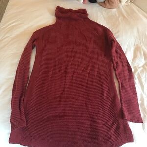 Long burnt orange sweater tunic